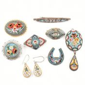 COLLECTION OF ITALIAN MICRO MOSAIC JEWELLERY