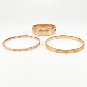 ROLLED GOLD & 9CT GOLD METAL CORE BANGLES