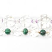 TWO ART DECO ROCK CRYSTAL BEADED NECKLACES