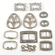 COLLECTION OF 19TH & 20TH CENTURY PASTE SET BUCKLES