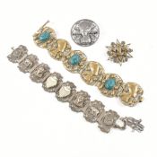 COLLECTION OF METAL JEWELLERY INCLUDING EGYPTIAN REVIVAL