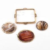 LARGE 19TH CENTURY MOTHER OF PEARL BROOCH PINS