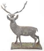 VINTAGE 20TH CENTURY CAST BRONZE STAG STATUE