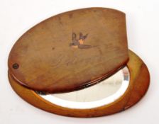 EARLY 20TH CENTURY EDWARDIAN HANDHELD OVAL SLIDE MIRROR