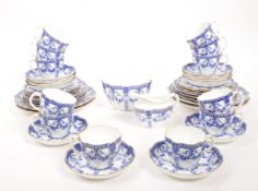 ROYAL CROWN DERBY - BLUE AND WHITE PATTERN TEA / DINNER SERVICE