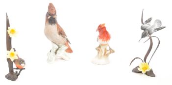 GOEBEL - COLLECTION OF FOUR BIRD FIGURES INCL. TWO WROUGHT IRON
