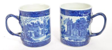 PAIR OF LARGE VICTORIAN STYLE CERAMIC MUGS