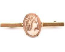 ANTIQUE GOLD CAMEO BROOCH PIN