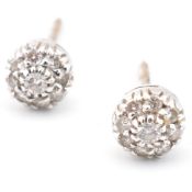 PAIR OF GOLD & DIAMOND CLUSTER EARRINGS