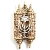 HALLMARKED 9CT GOLD TORAH SCROLL NECKLACE PENDANT
