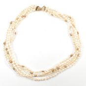 HALLMARKED 9CT GOLD & PEAR FIVE STRING COLLAR NECKLACE