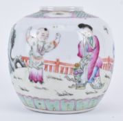 QING DYNASTY FAMILLER ROSE GINGER JAR 清 三娘教子图粉彩罐