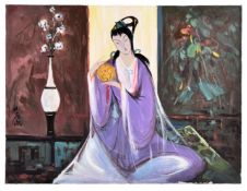 AFTER LIN FENGMIAN (1900-1991) - LADY HOLDING A MIRROR 林风眠 - 仕女