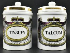 PIETRO FORNASETTI - TWO MID CENTURY PORCELAIN SPICE JARS