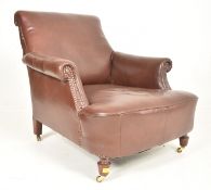 20TH CENTURY BROWN LEATHER CLUB ARMCHAIR