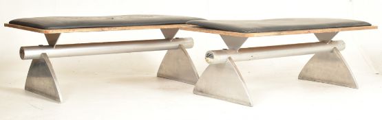ZOEFTIG - ZENKY - PAIR OF VINTAGE CONTINENTAL AIRPORT BENCHES