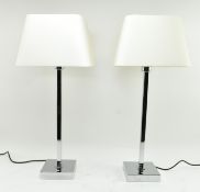 CHELSOM - PAIR OF VINTAGE CHROME SQUARED DESK LAMPS