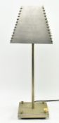 VINTAGE CHROME INDUSTRIAL STYLE SIDE DESK LAMP WITH WOVEN FEATURES