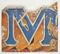 M - 20TH CENTURY HAND PAINTED PART DODGEM SIGN