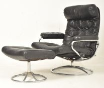 EKORNES - SWEDISH MODERN DESIGN ARMCHAIR AND STOOL