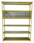 HIGH END DESIGN CONTEMPORARY PAINTED METAL & GLASS WALL DISPLAY CABINET BOOKCASE
