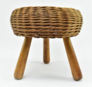 TONY PAUL - A MID CENTURY ITALIAN RATTAN MUSHROOM STOOL