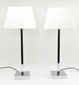 CHELSOM - PAIR OF VINTAGE CHROME SQUARED DESK LAMPS