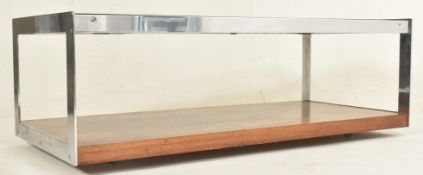 MERROW ASSOCIATES - MID CENTURY 1970S GLASS & CHROME OCCASIONAL COFFEE TABLE