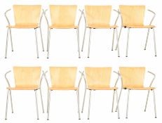 VICO MAGISTRETTI FOR FRITZ HANSEN - VICO DUO - EIGHT DINING CHAIRS