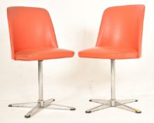 PAIR OF RETRO LATE 20TH CENTURY LEATHERETTE OFFICE SWIVEL CHAIRS