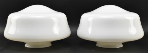 PAIR OF EARLY 20TH CENTURY OPALINE CEILING LIGHT SHADES