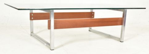 MERROW MANNER - 1970S TEAK AND METAL COFFEE TABLE
