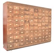 LARGE 20TH CENTURY OAK & PINE HABERDASHERY 100 DRAWER CABINET