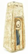 LINDA TAYLOR FOR TROIKA, CORNWALL - 20TH CENTURY HAND PAINTED COFFIN POTTERY VASE