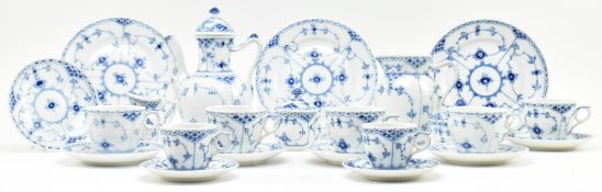 ROYAL COPENHAGEN PORCELAIN BLUE FLUTED PATTERN PART TEA SERVICE