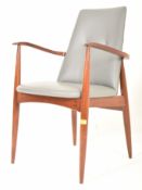 PETER HAYWARD X VANSON - RETRO 20TH CENTURY LEATHER & TEAK OFFICE ELBOW CHAIR