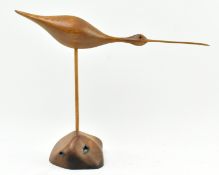 ANDY POUCH - CARVED CHESTNUT SHORE BIRD SCULPTURE