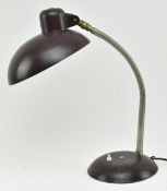 SIS - 1960S GERMAN BAUHAUS CHROME DESK LAMP IN BURGUNDY