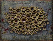 DEREK M. DAVIS (1926-2008) - IN RELIEF ABSTRACT POTTERY ARTWORK