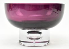 HADELAND - 1970S SWEDISH STUDIO ART GLASS BOWL VASE