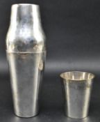 FRENCH ART DECO BOSTON STYLE SILVER PLATED COCKTAIL SHAKER