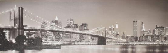 VINTAGE IKEA LIGHT UP PRINT ON CANVAS OF BROOKLYN BRIDGE