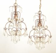 LIBERTY OF LONDON - PAIR OF VINTAGE 1990S TOLEWARE CHANDELIERS