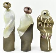 PERROZO CANTABRIA - THREE VINTAGE TWISTED STUDIO POTTERY BOTTLES