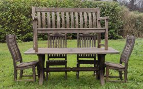 MODERN GARDEN TABLE AND CHAIRS WITH MATCHING BENCH