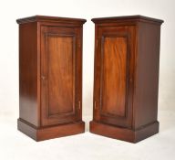 PRIVATE COLLECTION OF DERREN BROWN - PAIR OF EDWARDIAN MAHOGANY PEDESTAL BEDISDE CABINETS