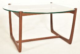 PETER HVIDT & ORLA MOLGAARD - MID CENTURY DANISH GLASS TOPPED TEAK COFFEE TABLE