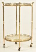 ITALIAN STYLE CONTEMPORARY GILT METAL & GLASS TWO TIER COCKTAIL TROLLEY