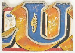 U - 20TH CENTURY HAND PAINTED DODGEM PART SIGN