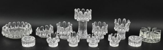 KOSTA BODA - COLLECTION OF VINTAGE 20TH CENTURY FROSTED GLASS CANDLE HOLDERS